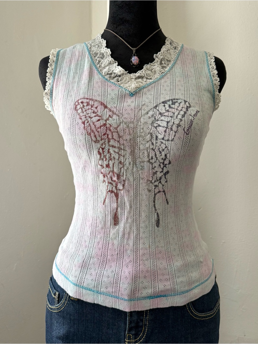 Vintage Y2K Tie Dye Butterfly Tank Top